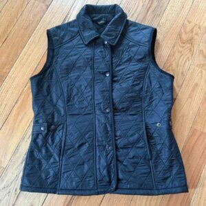 Barbour Vest Bedale Sport Quilt Gilet Fleece Womens Size US 8 UK 12 Black Puffer